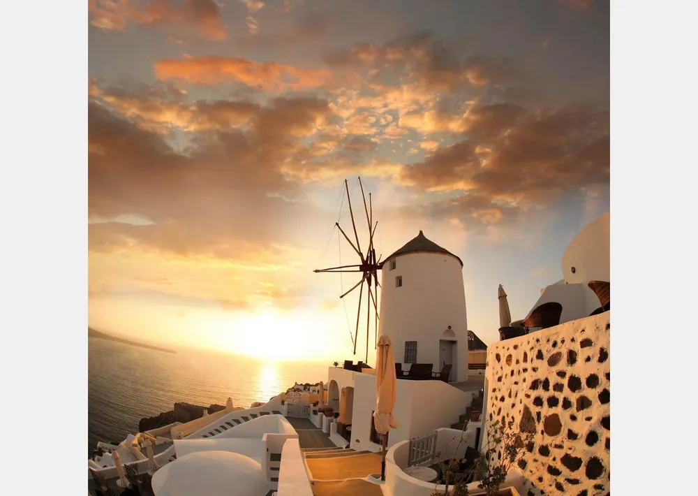Premium Fototapete. Rasarit in Insula Santorini, Grecia. Art.060034