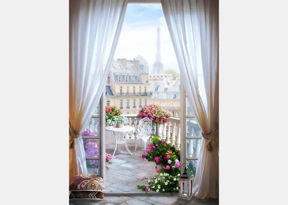 Preț mic Fototapet. Vedere de la balcon la Paris. Art.050069