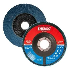 Disc abraziv lamelar DLE INTENSIV 125x22.23mm granulatie R 80 zirconiu corund suport fibra pentru inox/metal ENERGO Retur gratuit