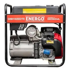 Generator portabil GNH16503TE cadru deschis Pmax 8.0kW/230V-12.4kW /400V rezervor 45L benzina Honda GX690 start electric ENERGO Preț promoțional