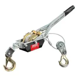 Troliu manual HARDO sarcina lucru 3 tone cu cablu L-3.3 m dubla antrenare 2 carlige si siguranta apropiere/tragere ENERGO Ofertă